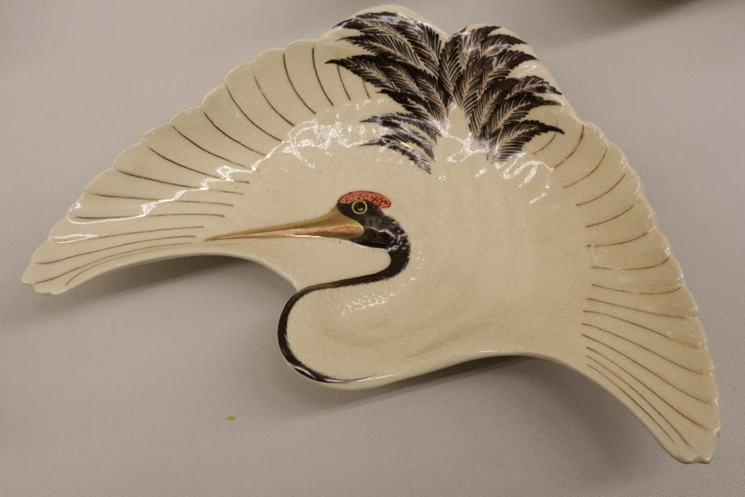 薩摩焼宗家★壽宮陶苑★鶴型伺付★５枚組★鶴の形の皿5枚