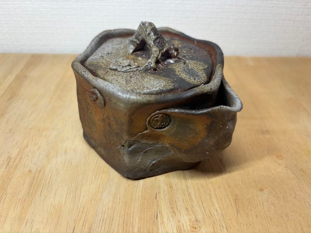 ㊻備前焼 宝瓶 登り窯 梅 うめ ウメ 6角 手びねり 急須