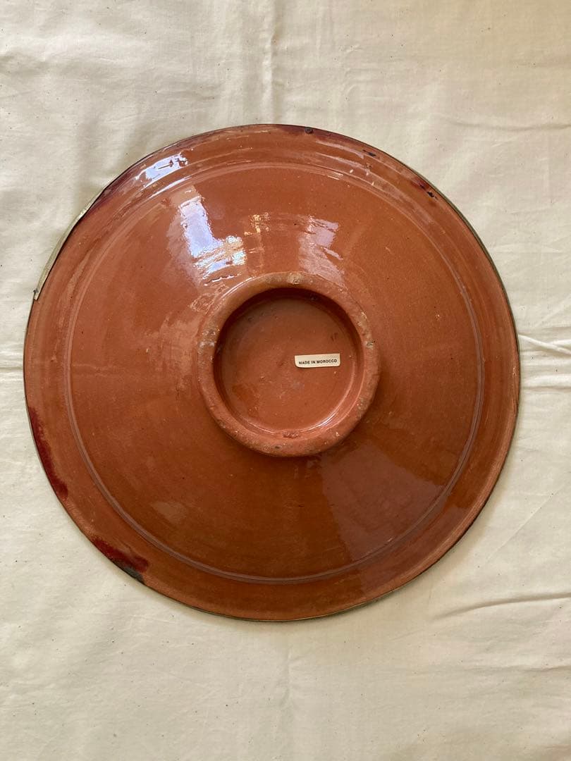 モロッコ製タジン皿(すず板細工+陶器)