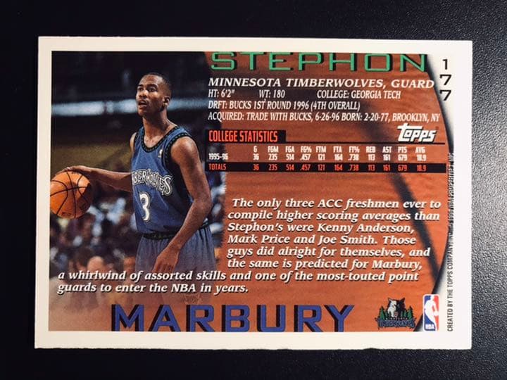 その他 NBA 50topps 96-97#177stephon Margury+1sc
