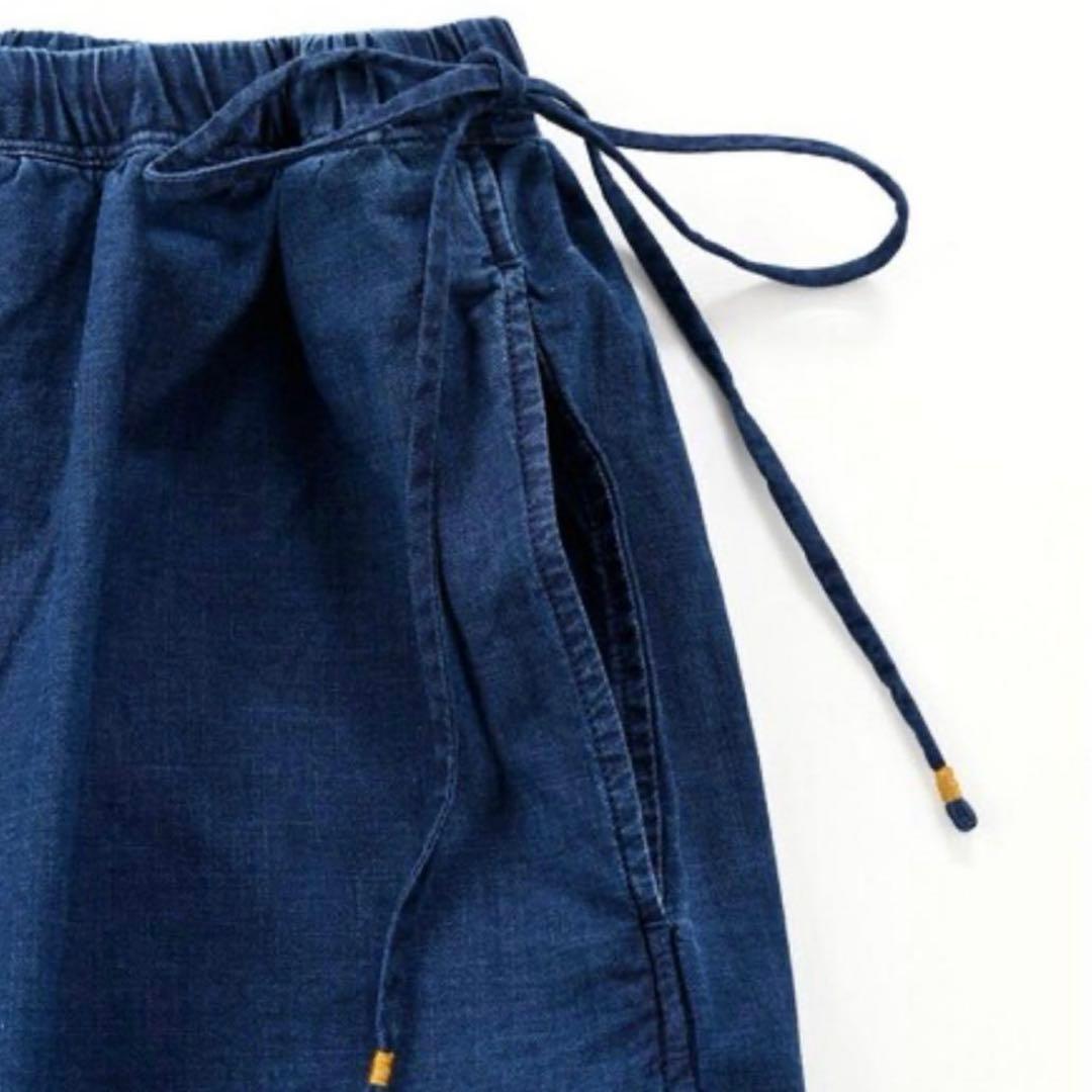 45R 平×ガーゼ二重織りのペチスカート　インディゴ重