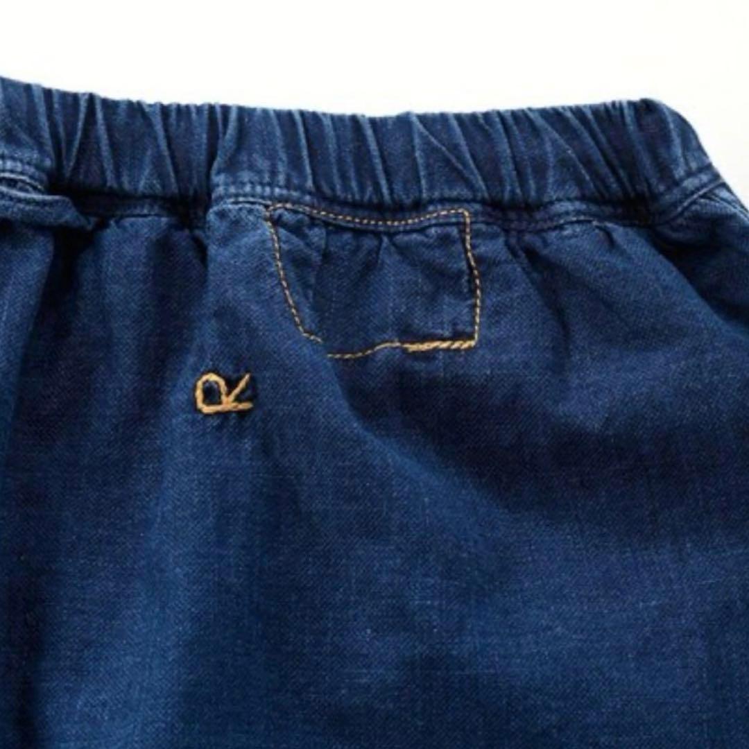 45R 平×ガーゼ二重織りのペチスカート　インディゴ重