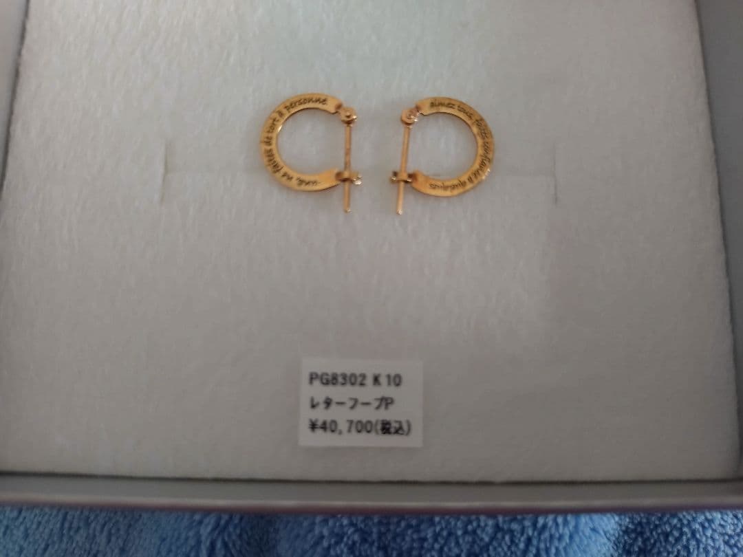 新品　letter・プレートフープピアス　シエナロゼ　k10　ピアス
