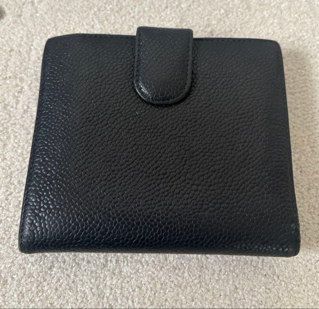 ト*ム様 シャネル　二つ折り財布　キャビアスキン　黒