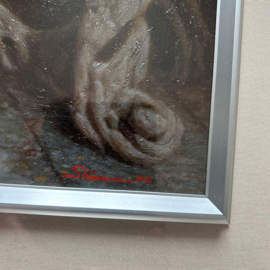 絵画　油彩画　少女　嶋根幸延　「少女裸婦」