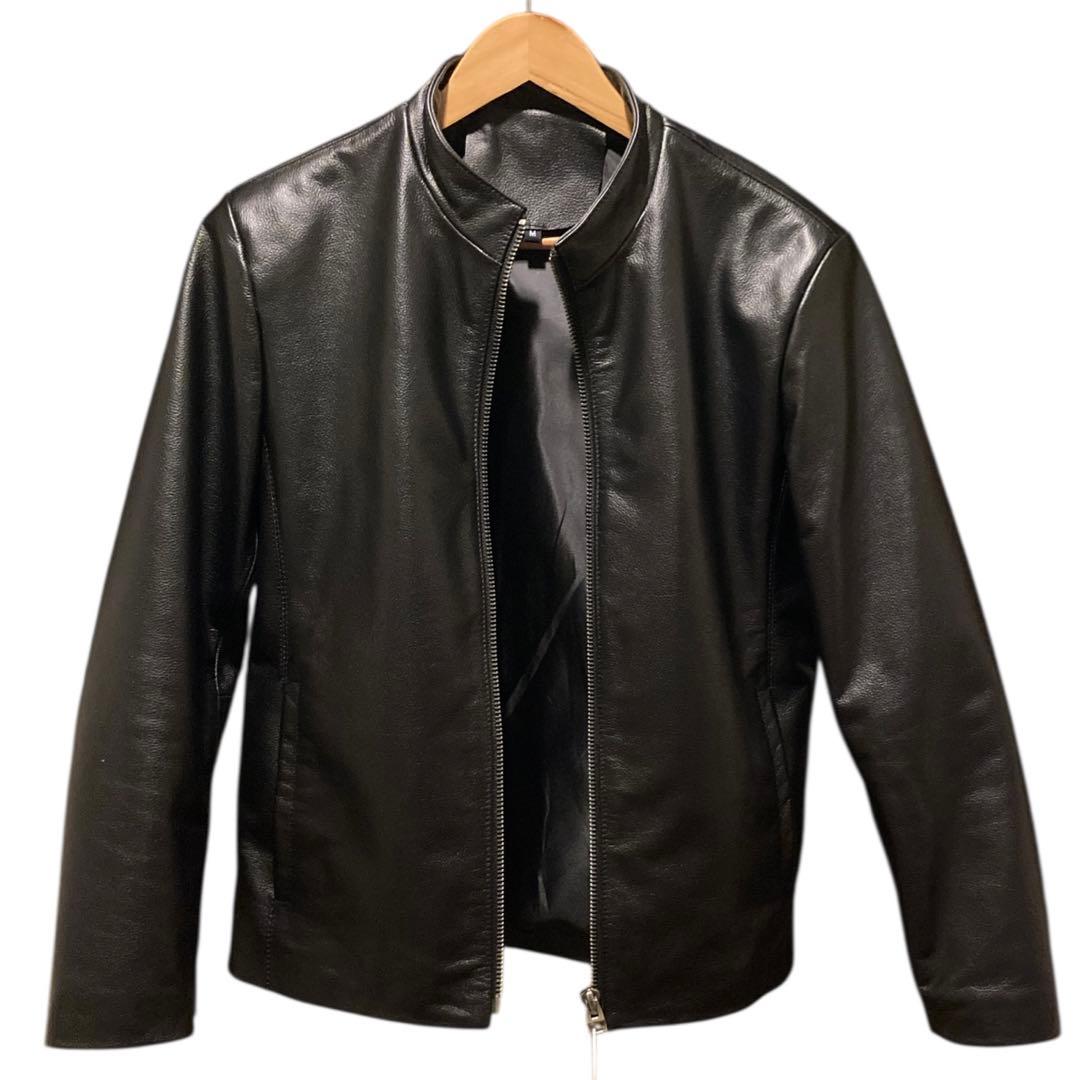【新品未使用】本革 牛革 レザー シングルライダースジャケット Mサイズ