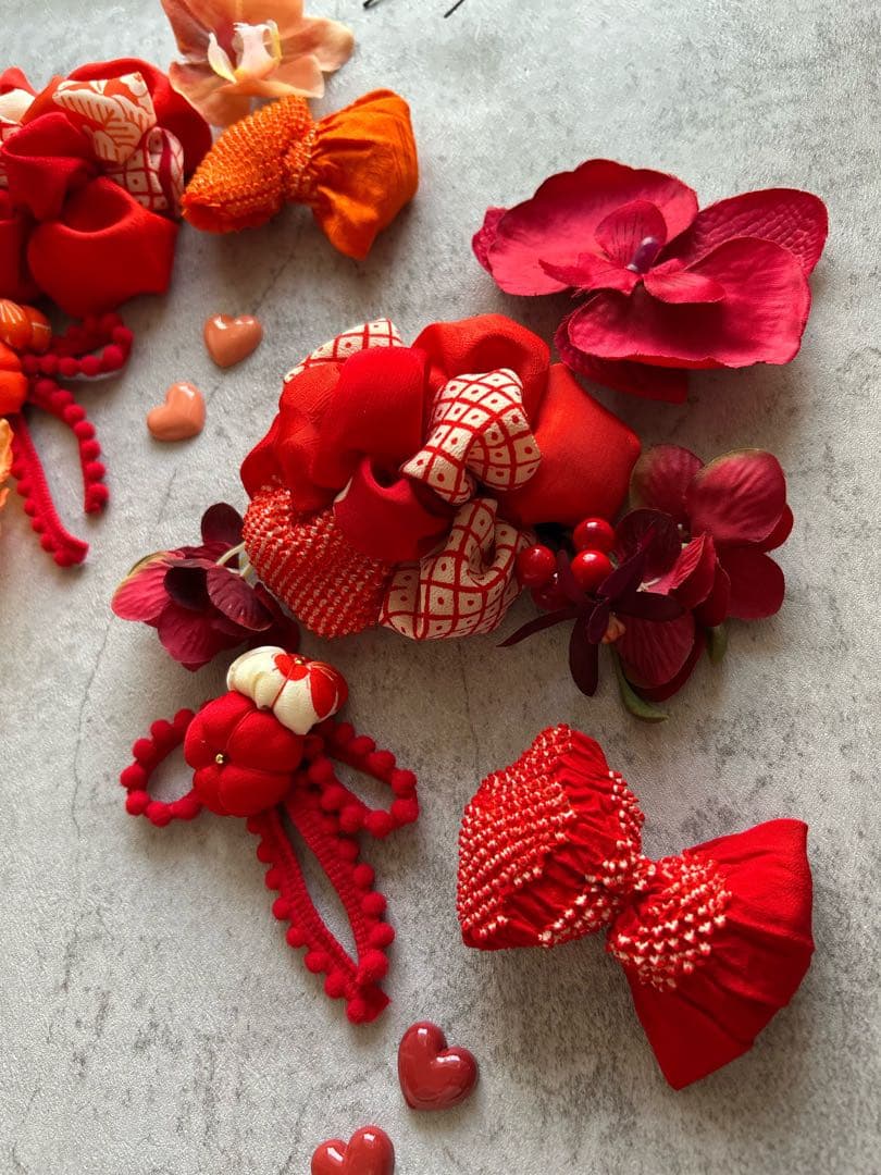 七五三　七五三髪飾り　ヘッドドレス　着物髪飾り　　双子ちゃんや姉妹set 077