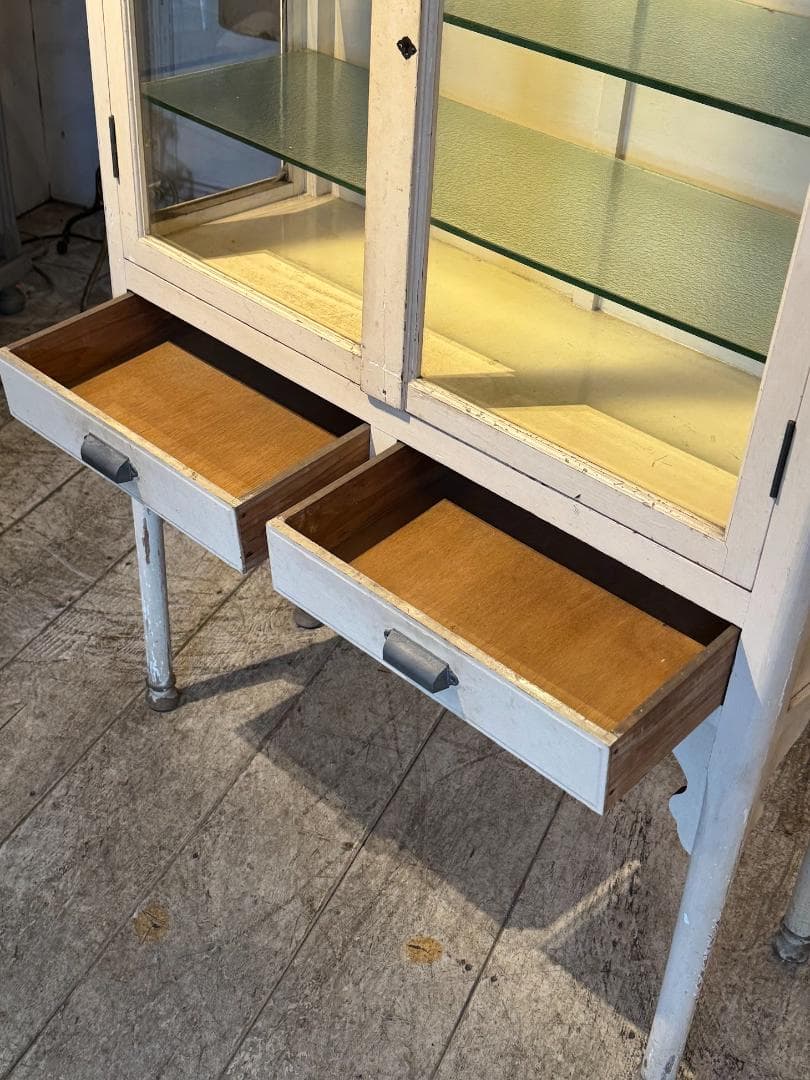 ケビント ドクターキャビネット ガラスショーケース アンティーク 医療棚 レトロ