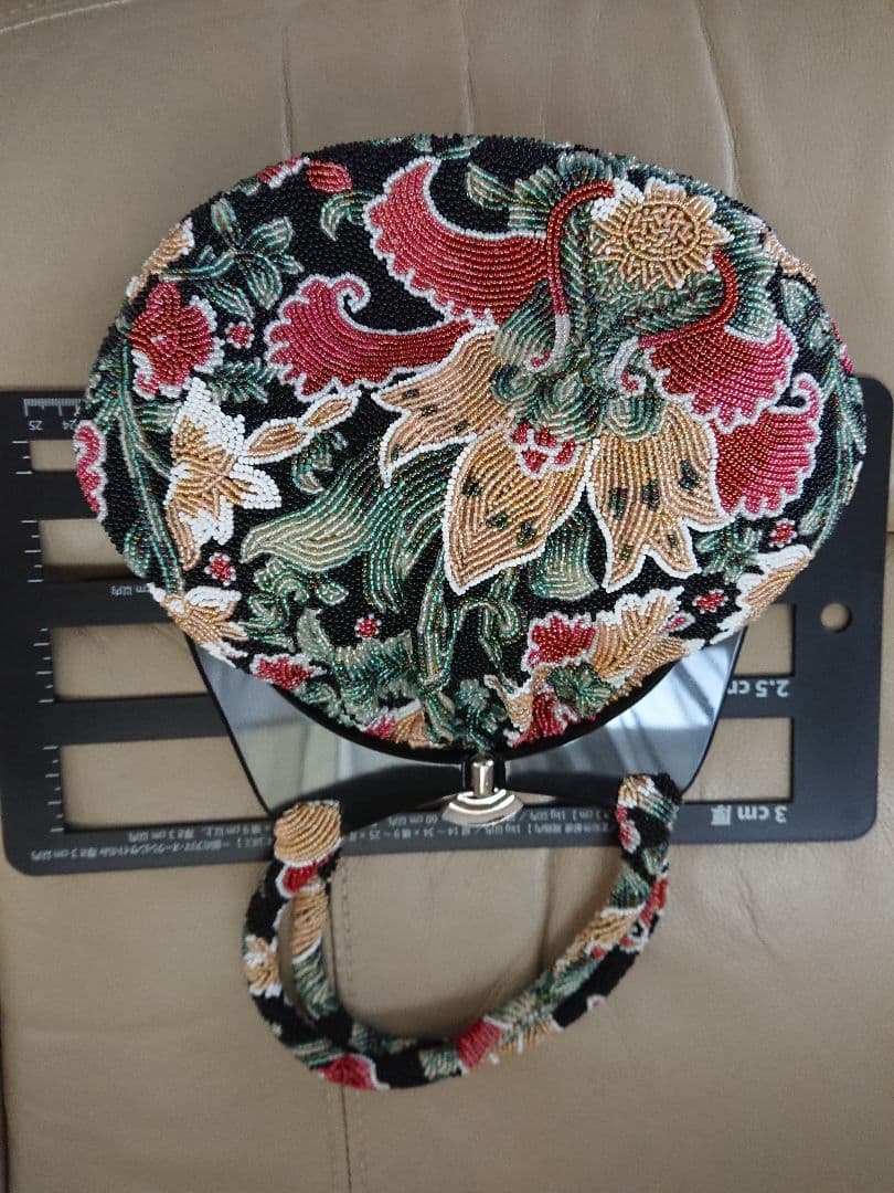 花柄ビーズ刺繍 パーティーバッグ 和装バッグ 成人式 結婚式 ビーズバッグ