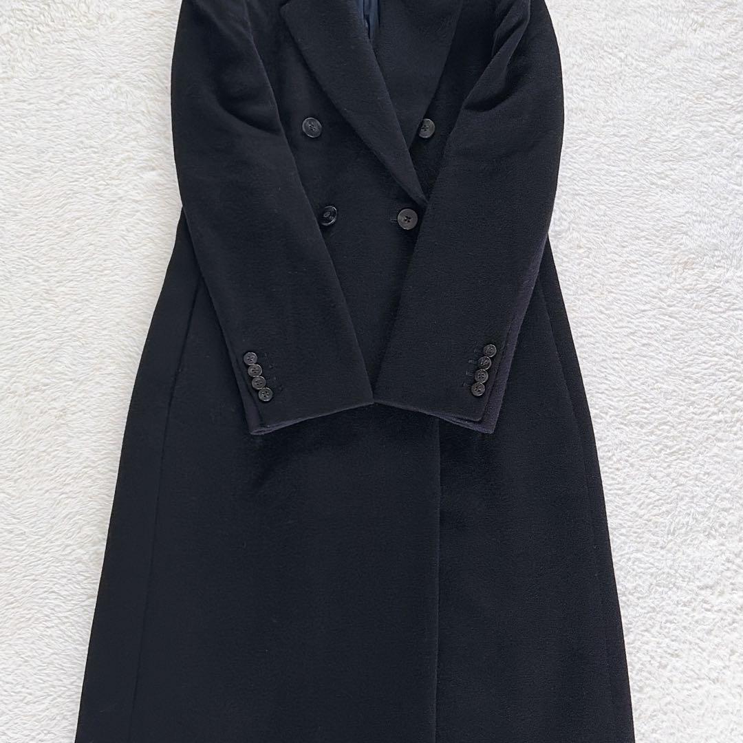 希少✨【ポールスミス】カシミヤ混ウールダブルチェスターロングコート ブラック38