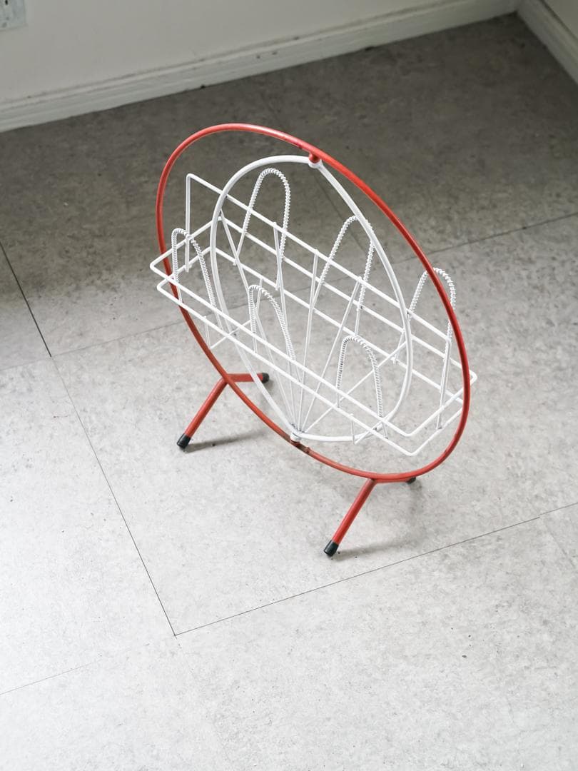 vintage アイアン 回転マガジンラック スペースエイジ・ポストモダン