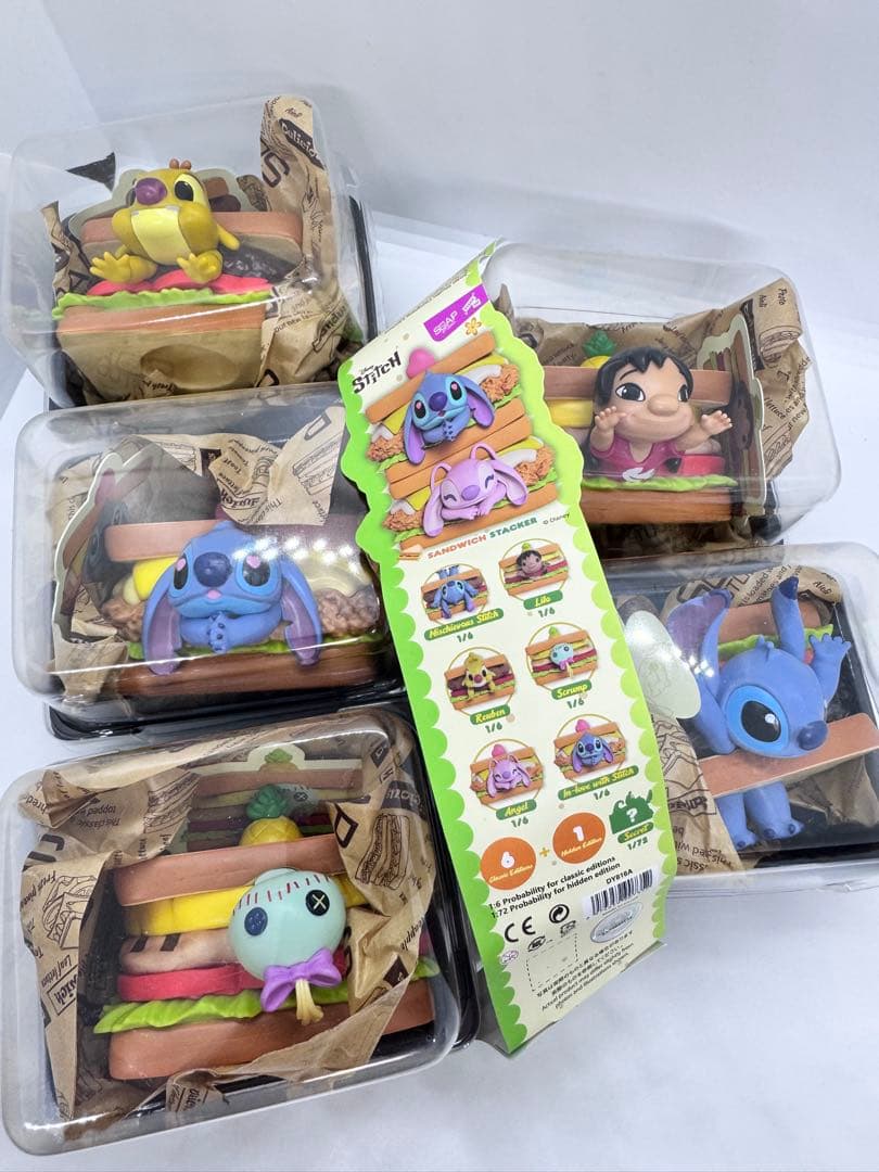 【新品未使用】ソープスタジオ　リロ＆スティッチ　サンドイッチフィギュア５点