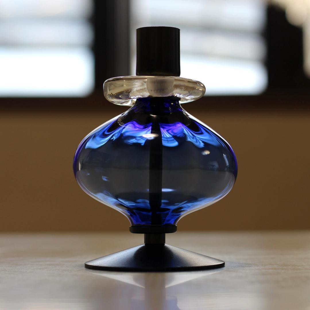 【美品】エリックホグラン　キャンドルスタンド オニオン型　ブルー 01