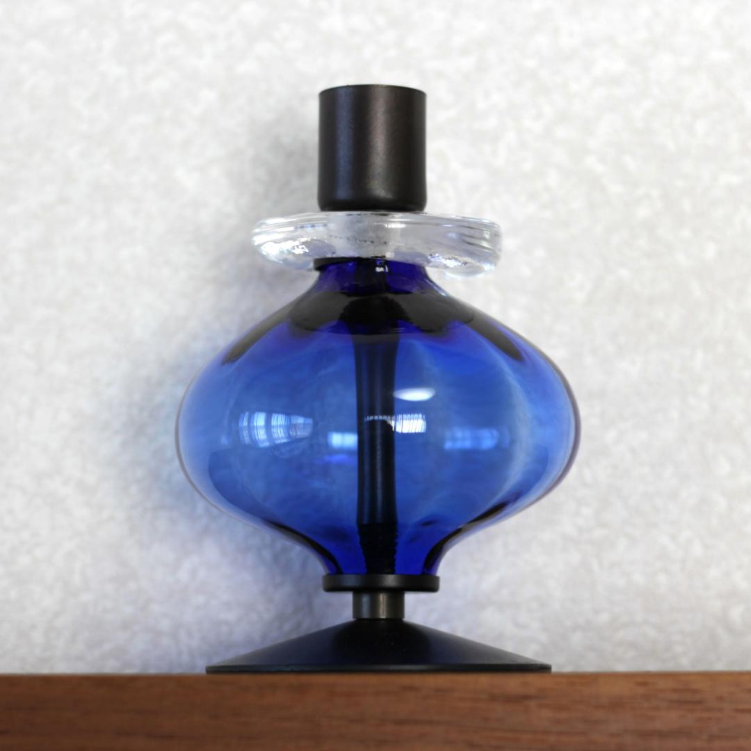 【美品】エリックホグラン　キャンドルスタンド オニオン型　ブルー 01