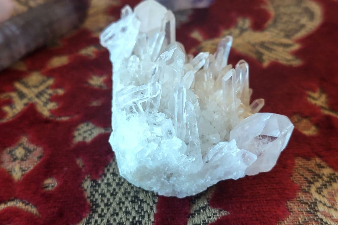 水晶クラスタークリスタル浄化虹入りレインボー