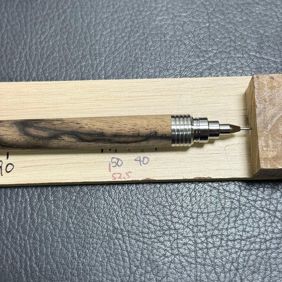 99黒柿　木軸シャーペン　最強低重心　ステンレス 溝付き　無塗装
