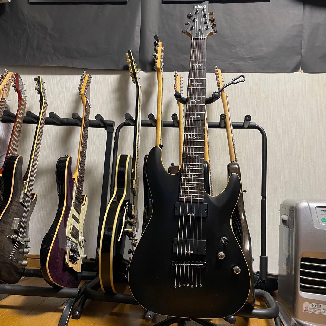 Schecter demon series 7弦　ブラック　エレキギター