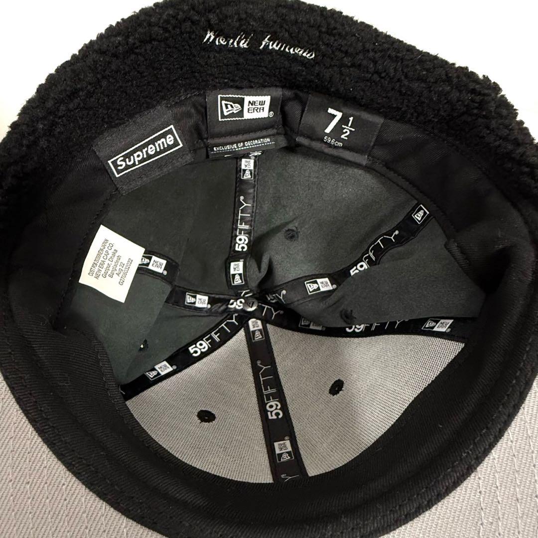 Supreme New Era レザー耳当てキャップ ボックスロゴ 7 1/2