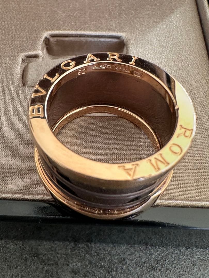 極美品 ブルガリ BVLGARI 4バンド ローマ リング K18 PG 52