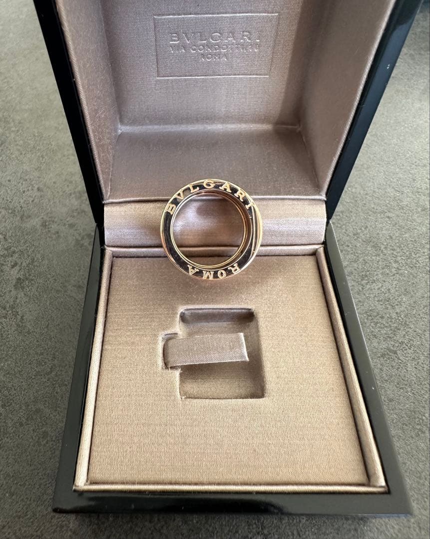 極美品 ブルガリ BVLGARI 4バンド ローマ リング K18 PG 52