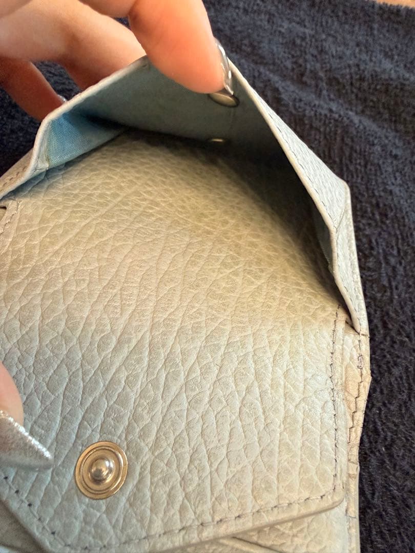 Maison Margiela レザー 二つ折り財布 ライトグレー 箱付き