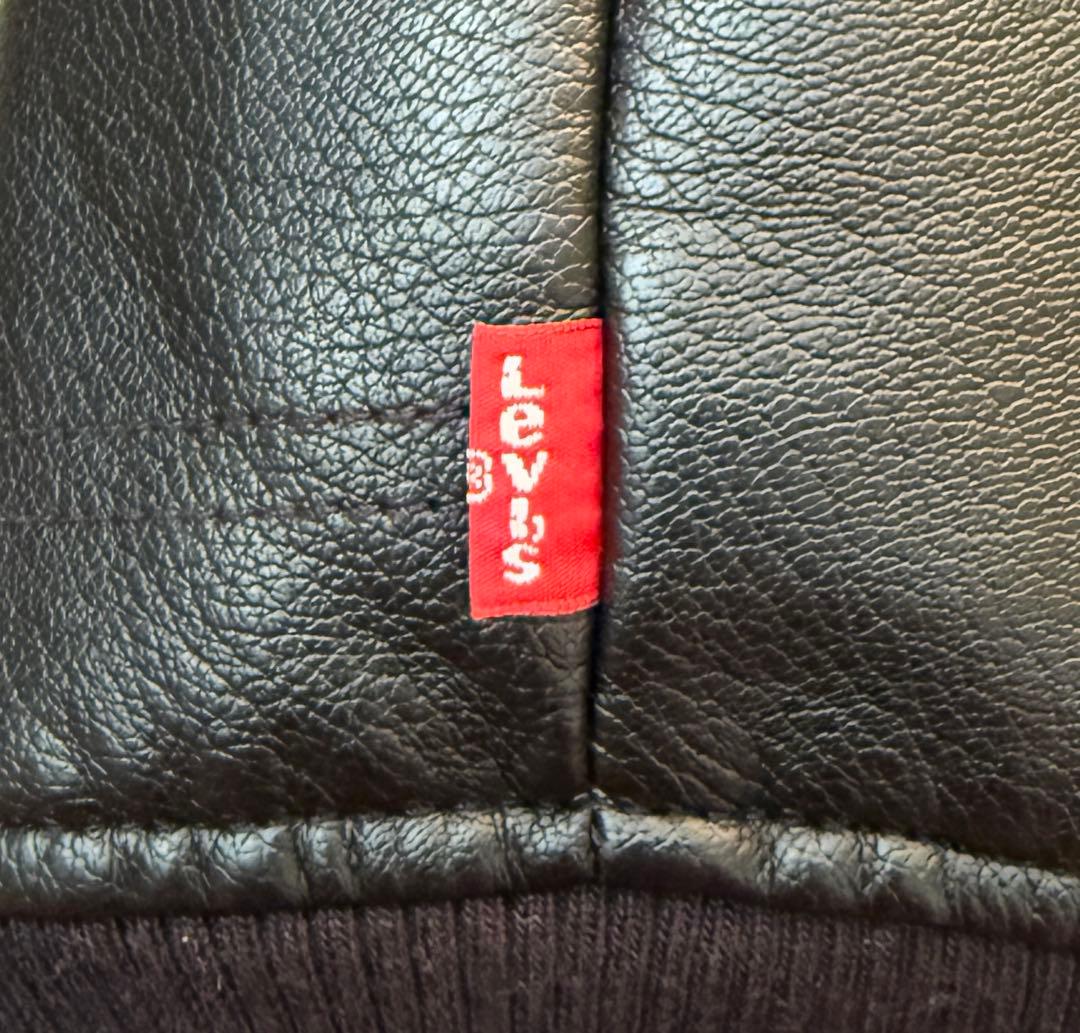 Levi'sレザー ボンバージャケット ブラック メンズ