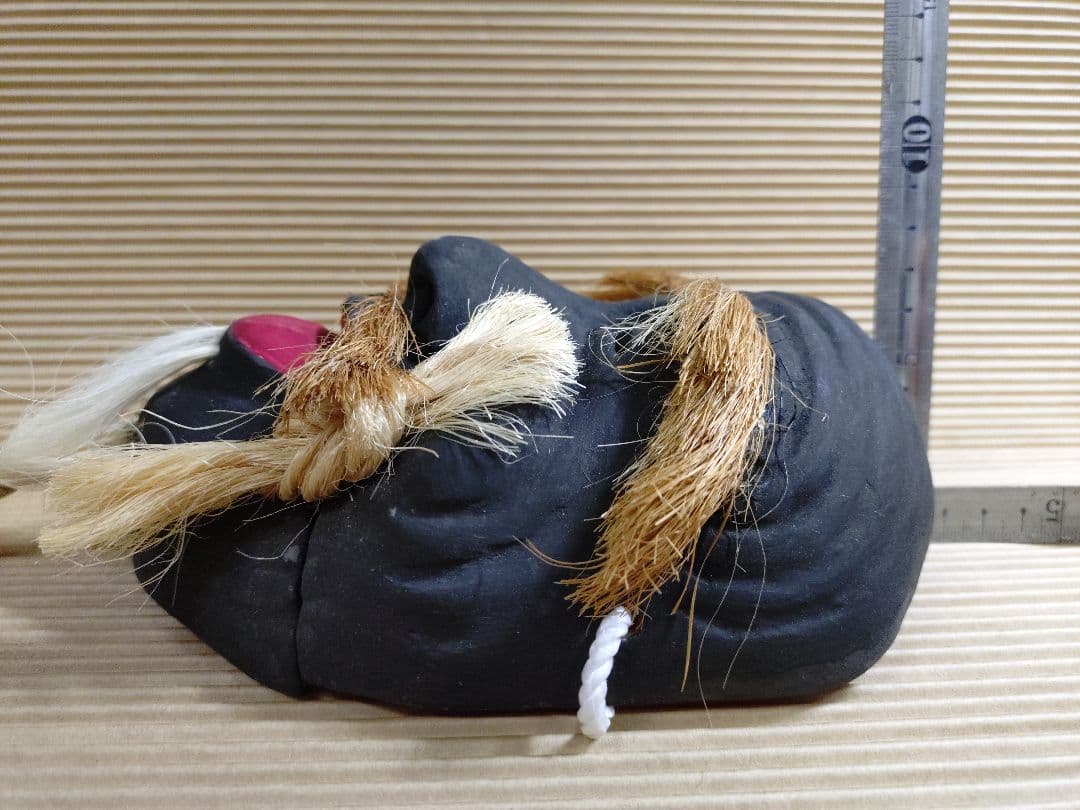 伝統的な能面 「翁」「黒式尉」 2点セット　木彫り　木彫　神楽