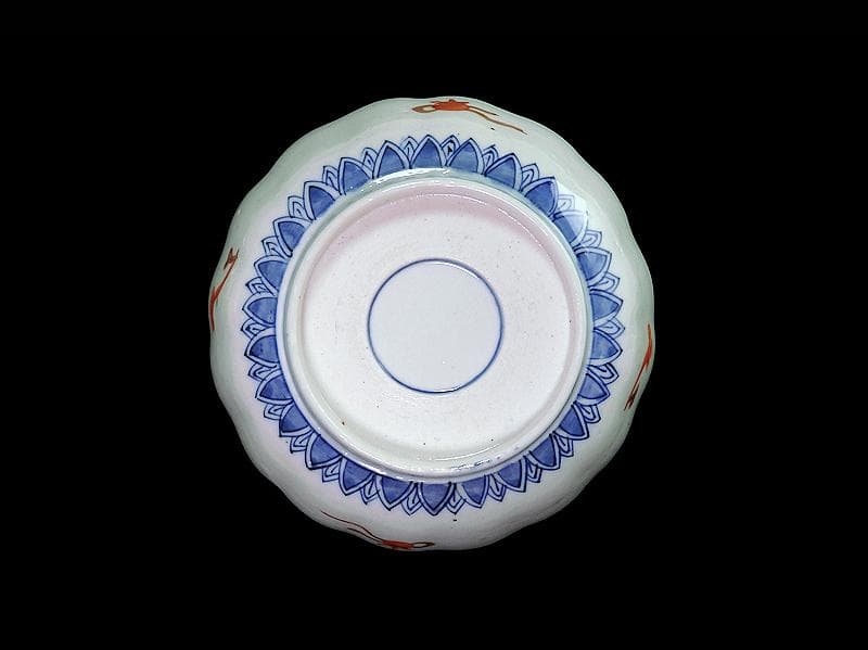 古伊万里　金襴手　桜花に春駒の図　膾皿　２客　F026AS-CVl