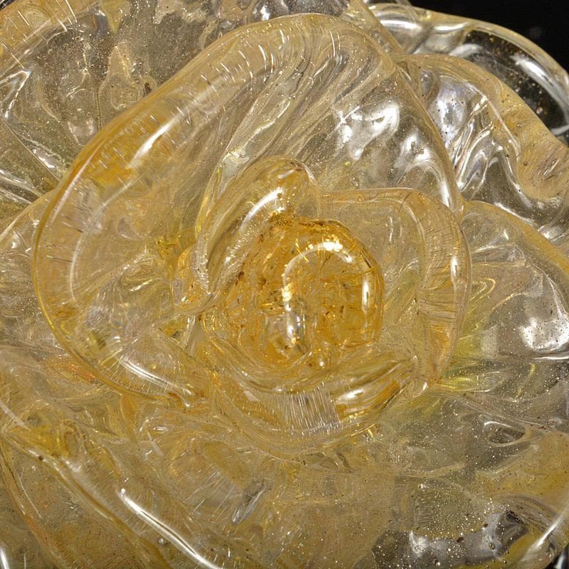 工芸ガラス　ガラス作家　伊藤珠美作　花　置物　V　R6827