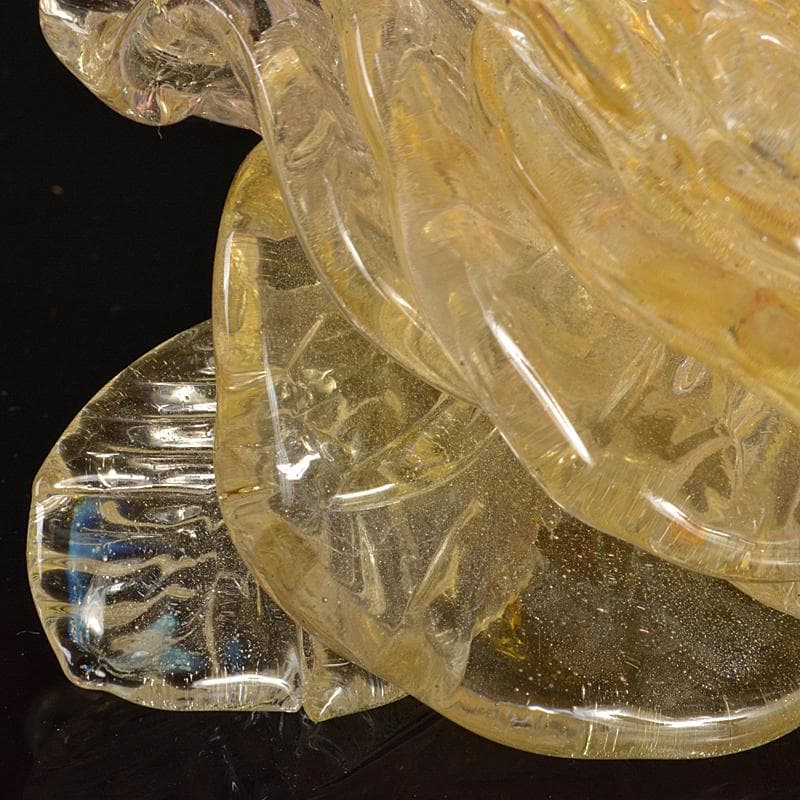 工芸ガラス　ガラス作家　伊藤珠美作　花　置物　V　R6827