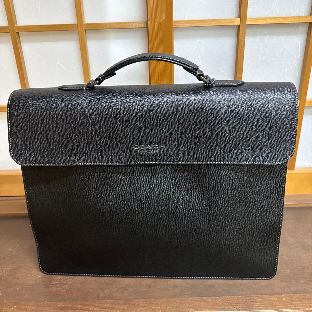 coach コーチ ビジネスバッグ ブリーフケース 本革 黒 ブラック メンズ