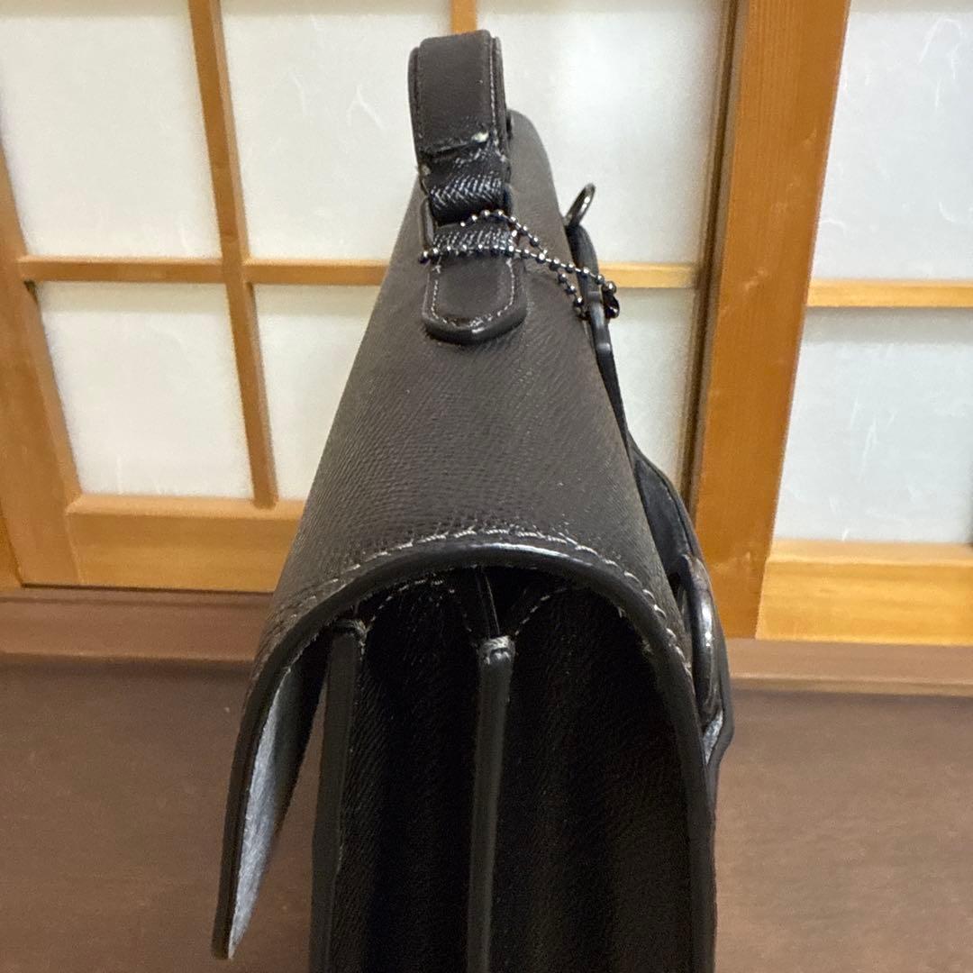 coach コーチ ビジネスバッグ ブリーフケース 本革 黒 ブラック メンズ