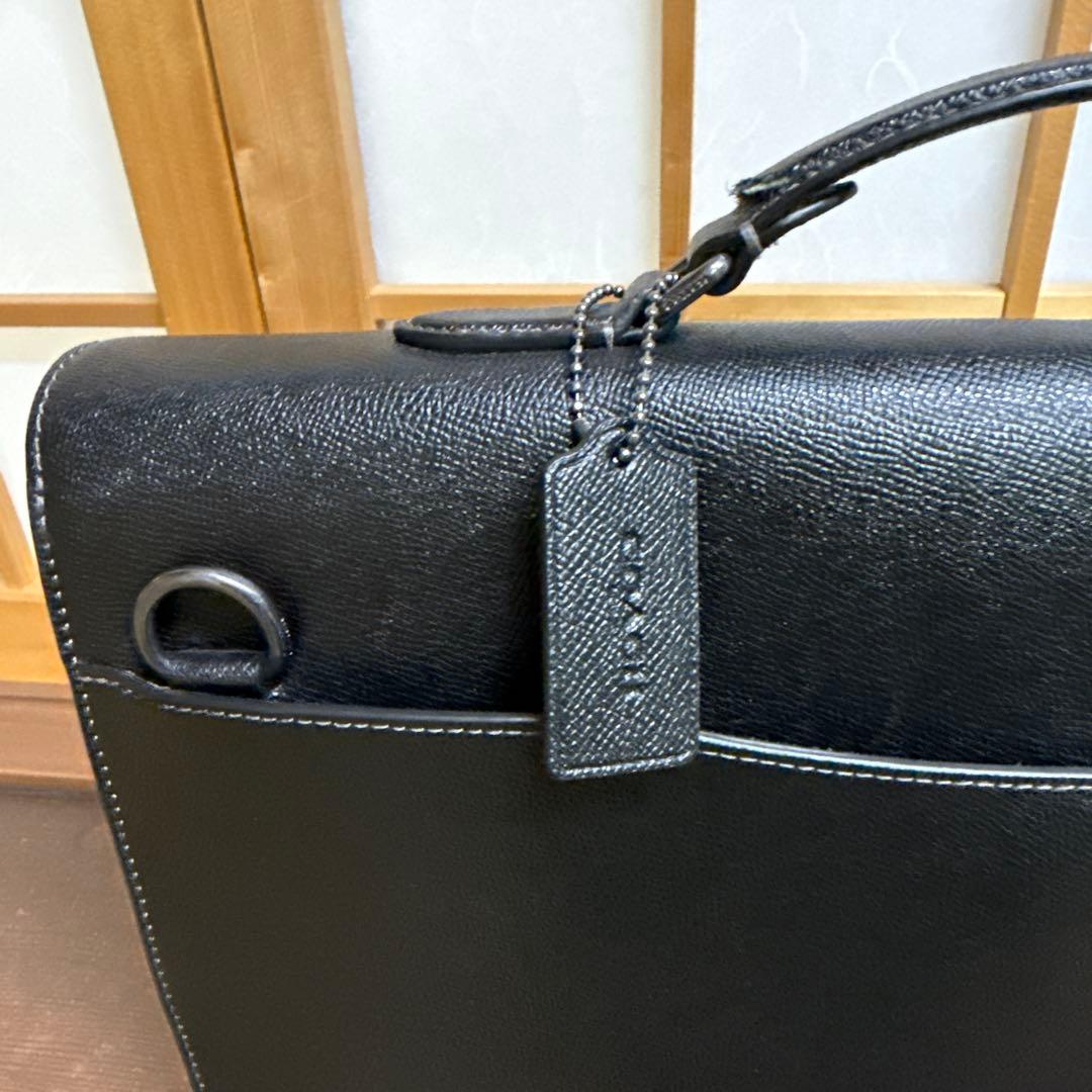 coach コーチ ビジネスバッグ ブリーフケース 本革 黒 ブラック メンズ
