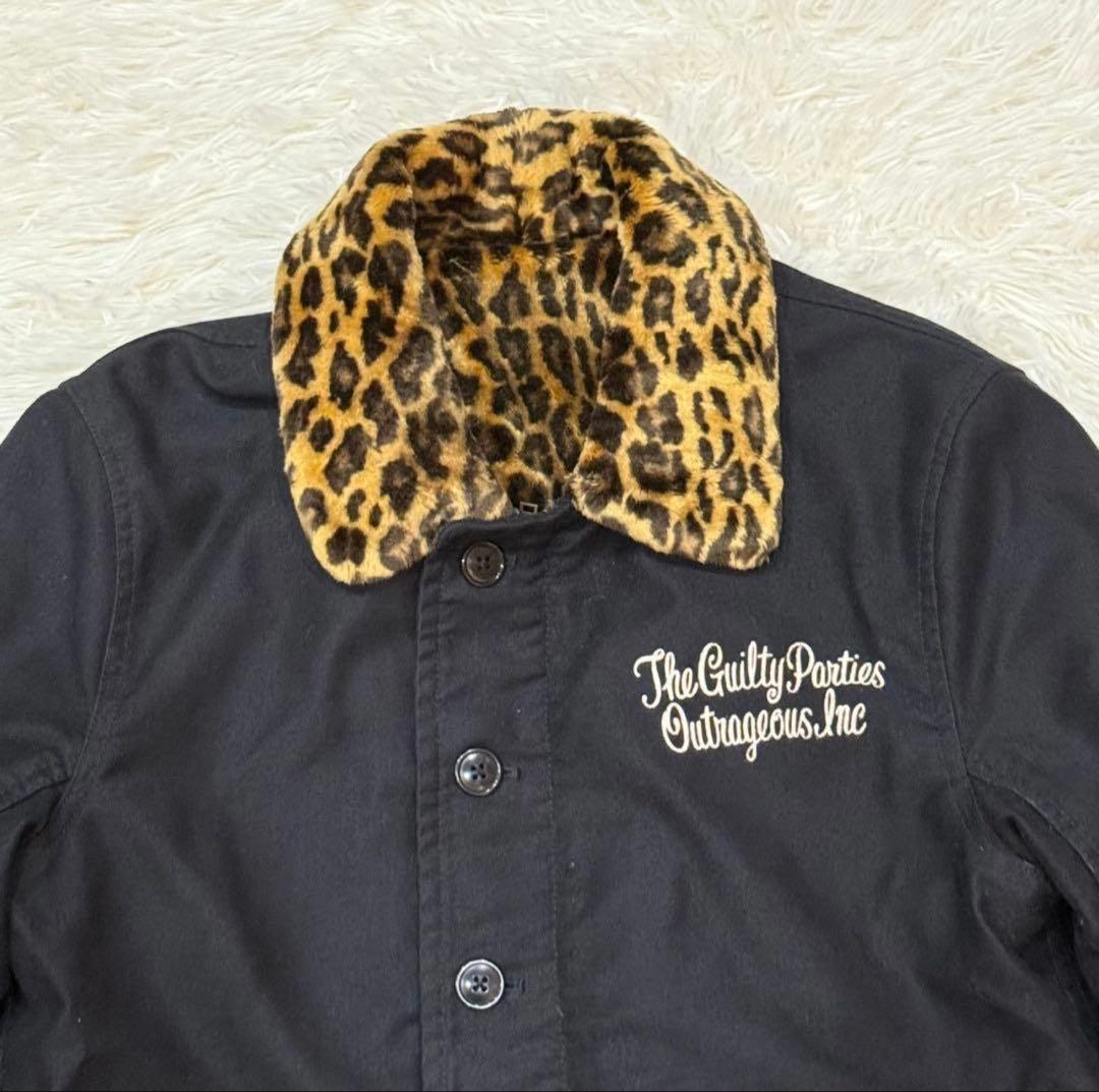 WACKO MARIA　ワコマリア　デッキジャケット　レオパード　M　黒