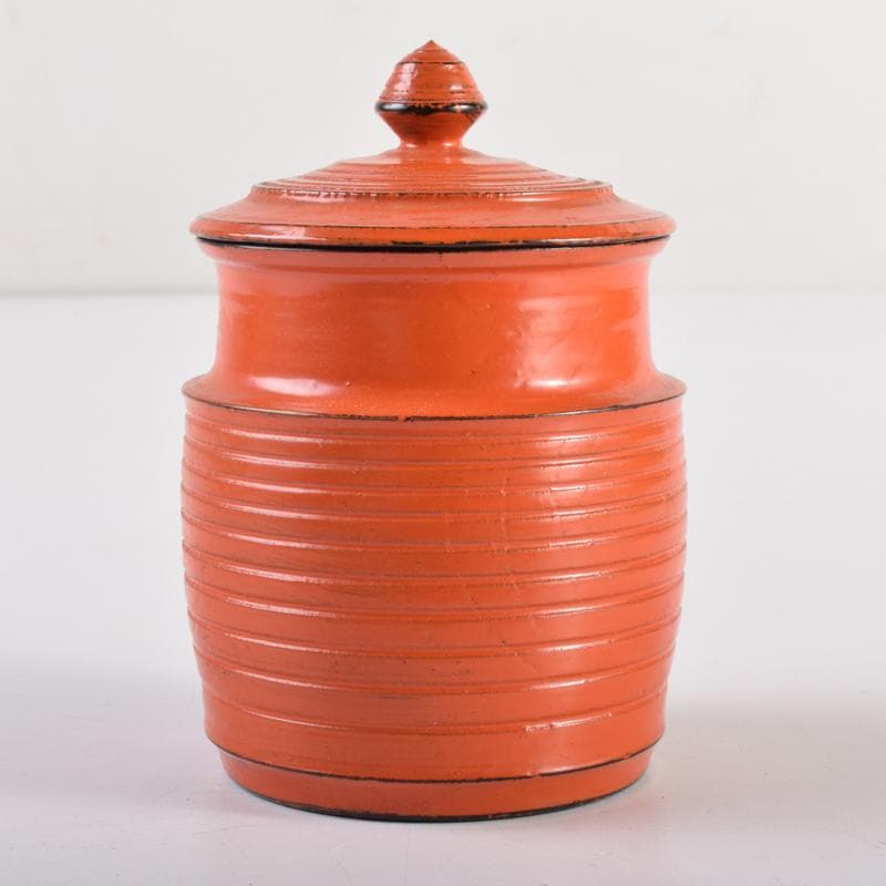 茶道具　根來塗　蓋物　茶入　在銘　共箱　V　7140