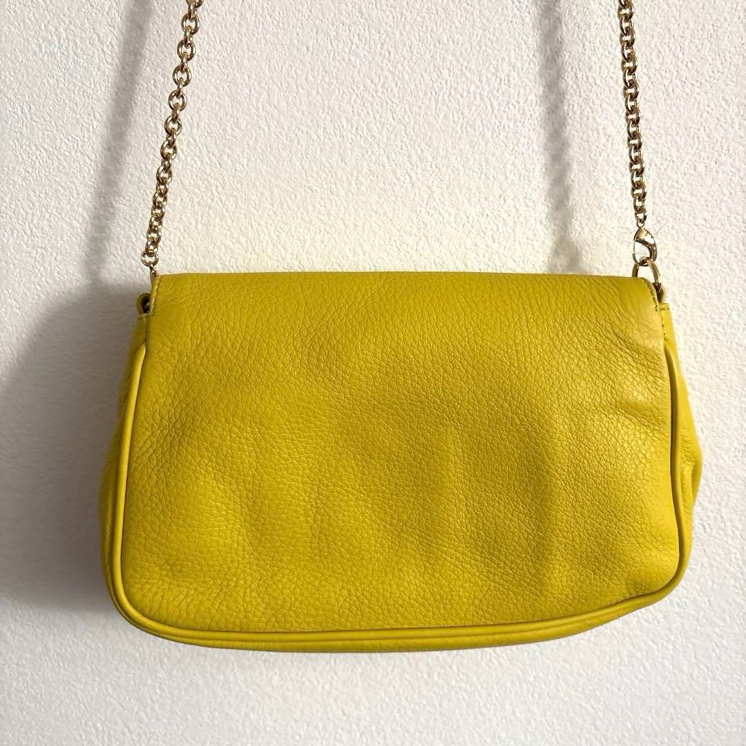 【美品】FENDI バック　チェーン　黄色　ショルダーバック