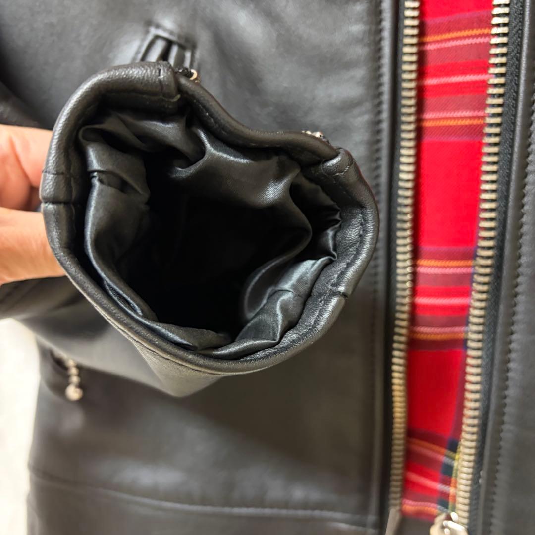 【日本製】666 ライダース　LJM-9TF ブラック　34 赤タータン