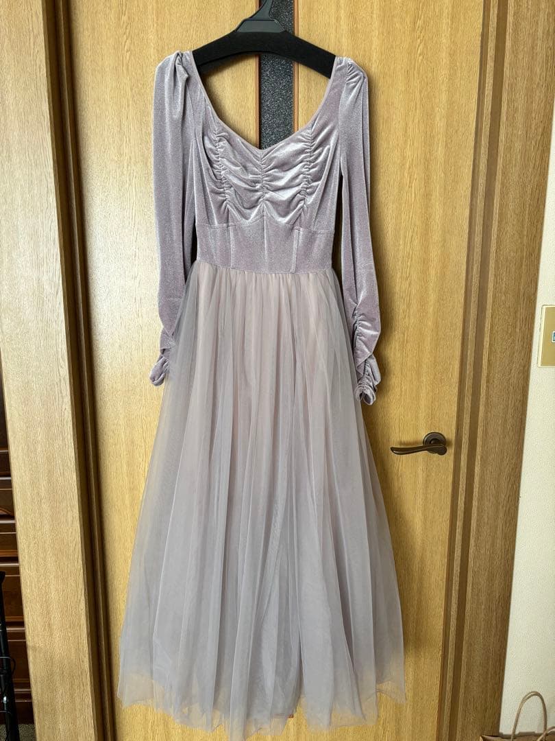 SNIDEL【Chacott】ベロア×チュールワンピース