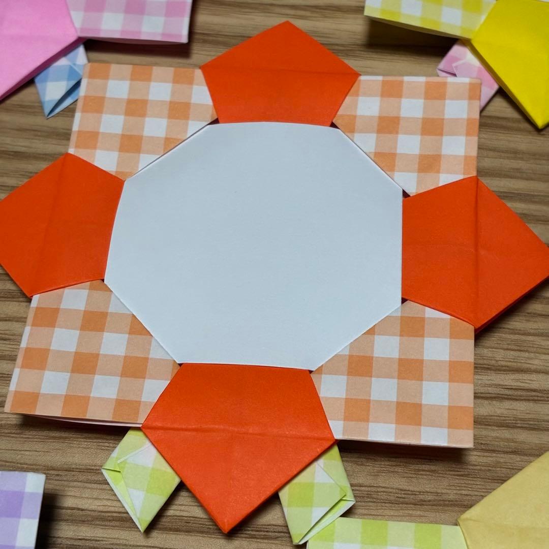 折り紙メダル　チューリップ花束　６０枚　メッセージカード