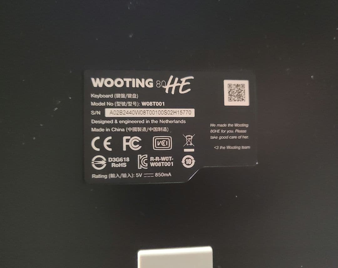 キーボード Wooting 80HE US ANSI