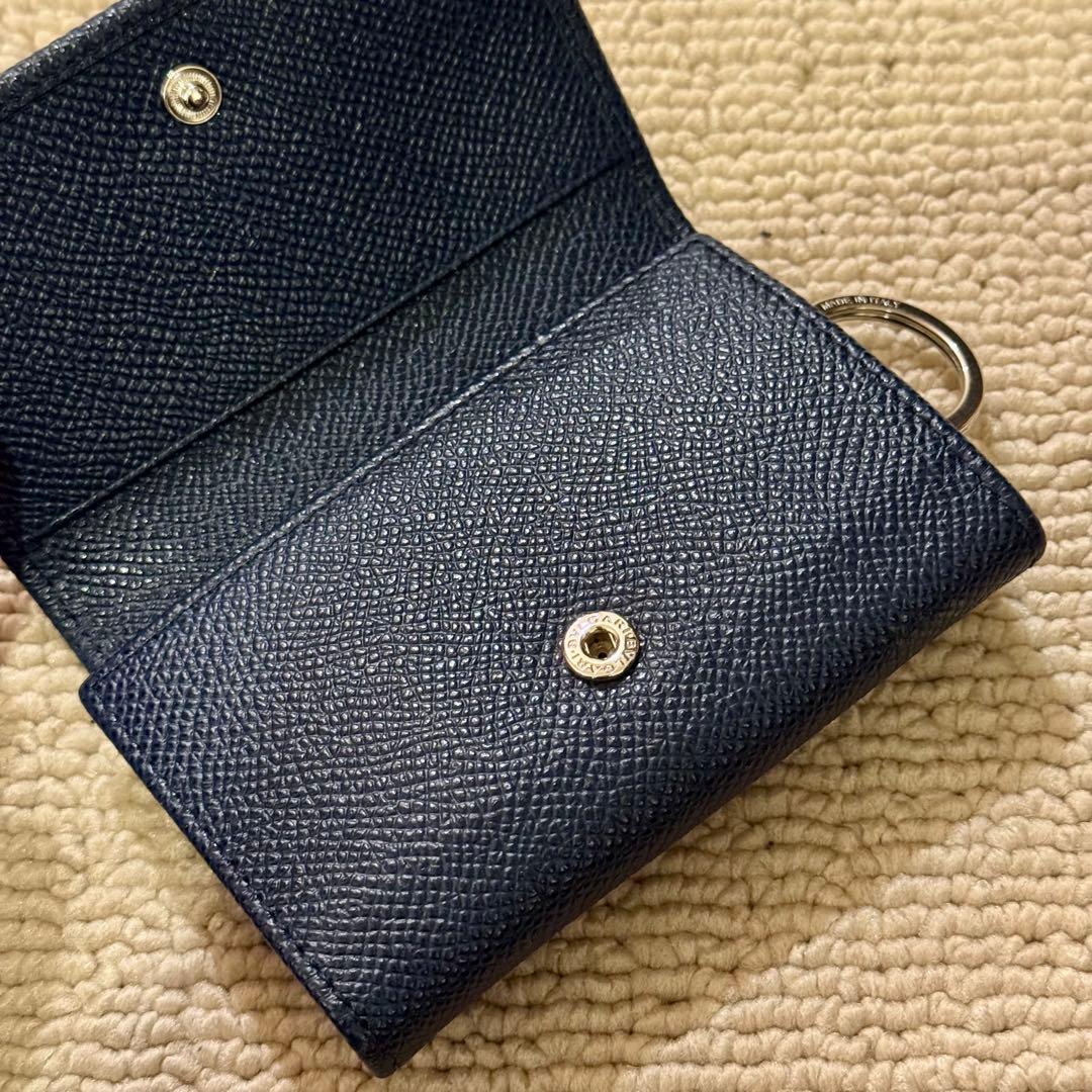 ふくまんえん　BVLGARI ネイビー　 グレインレザー 6連 キーケース