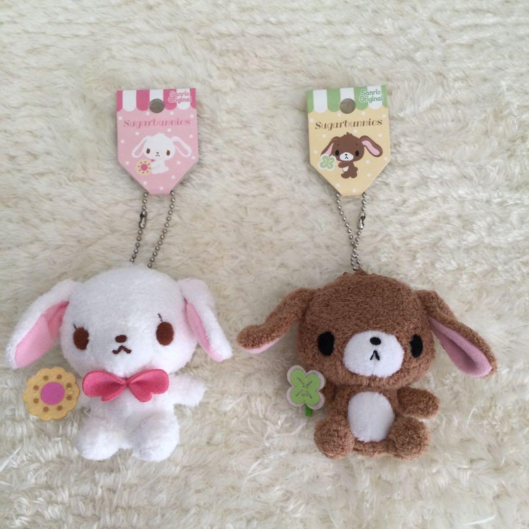 新品タグ付　サンリオ　シュガーバニーズ　ふかふかマスコット　2種セット＋シール
