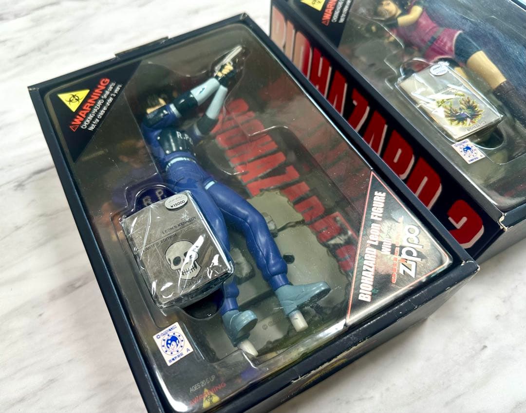 【未使用】【入手困難】BIOHAZARD2 ZIPPO付きフィギュア2体セット