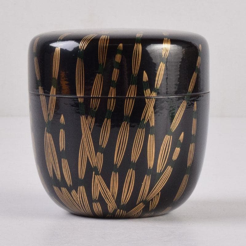 茶道具　吉田一峰作　木賊蒔絵　大棗　即中斉好　共箱　V　8458