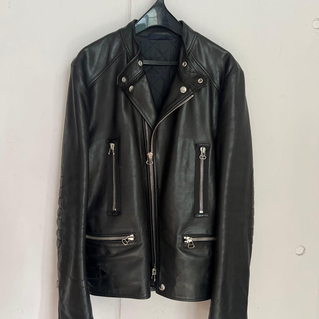 【最終価格】美品　LANVIN 最高級カーフ仕様　ライダース　48