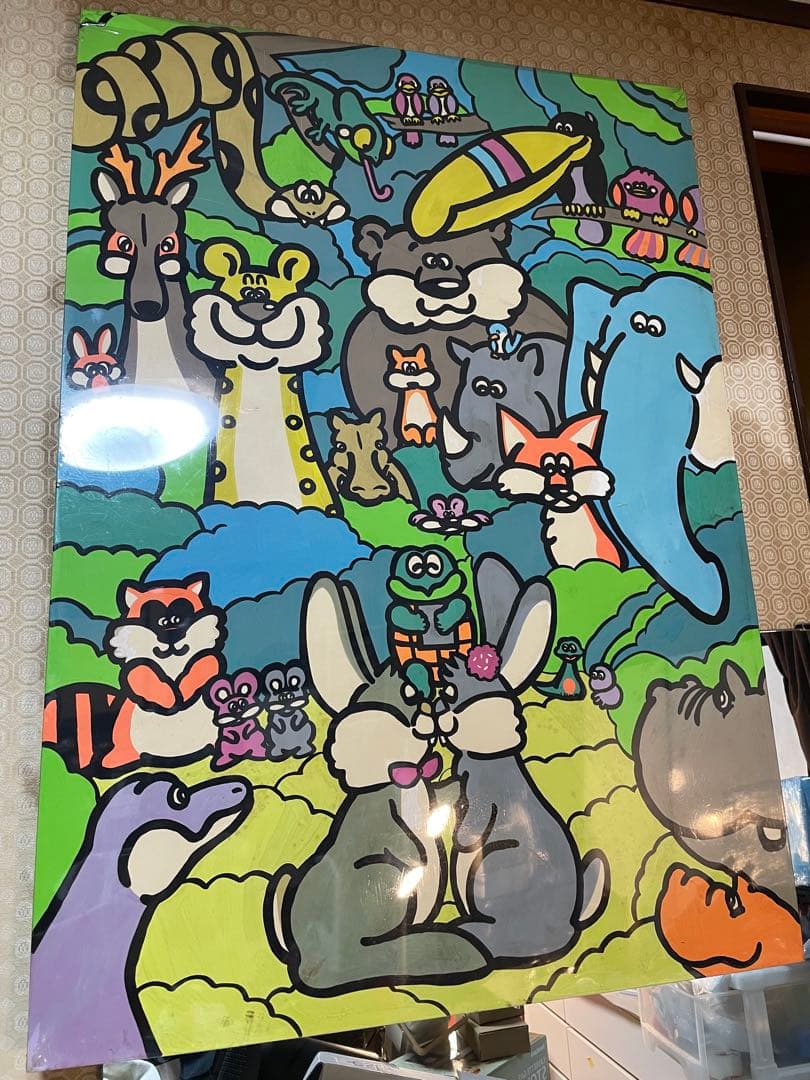 「大型アートパネル 動物イラスト 店舗装飾 カフェ」