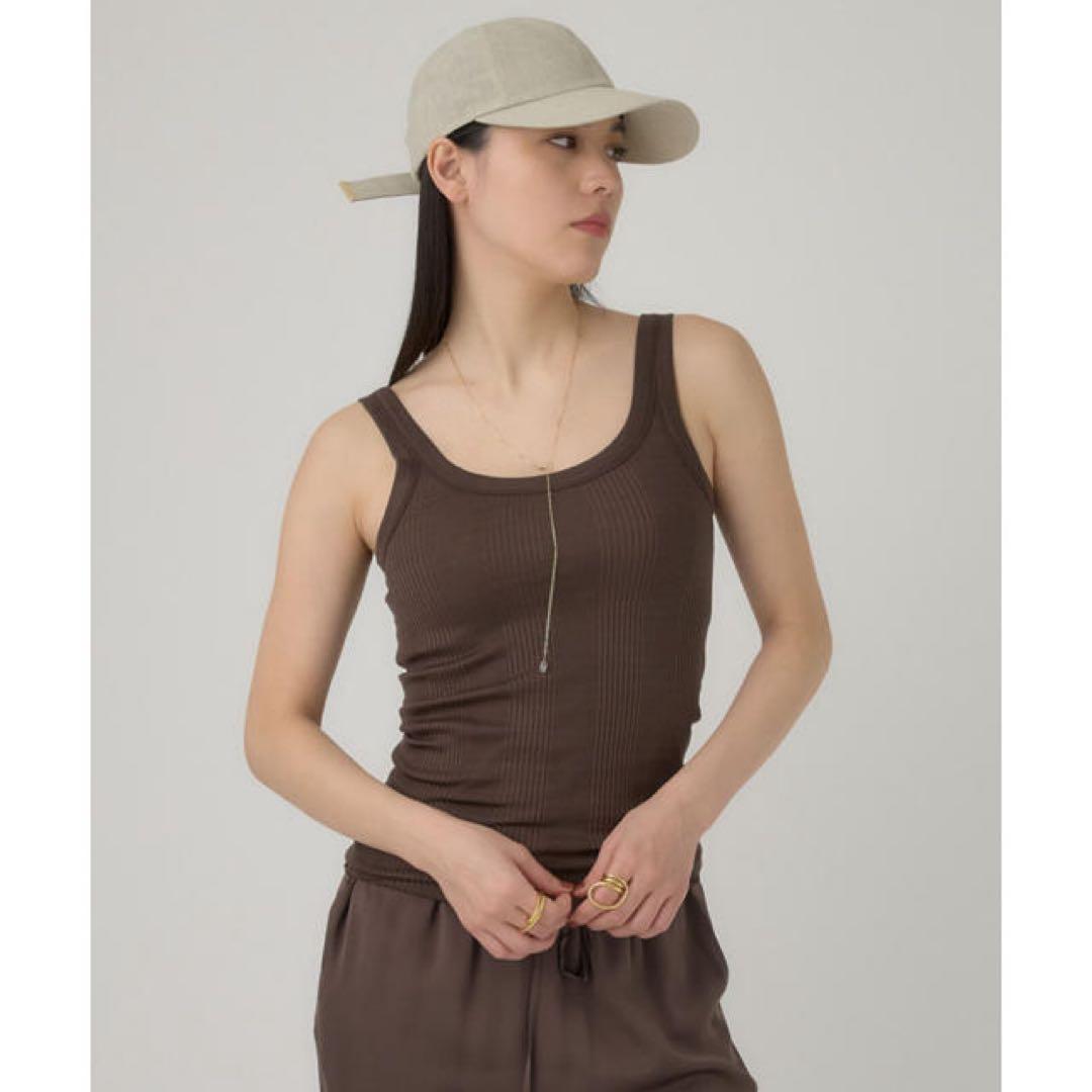 未使用 Chaosカオス シルクマルドウタンクトップ ダークブラウン