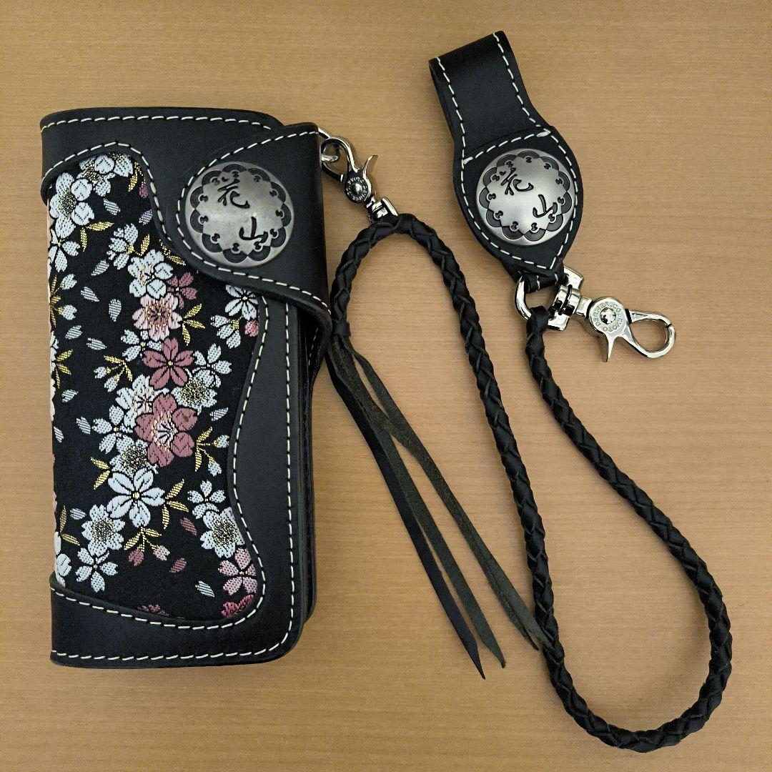 極美品　花山　デグナー　レザーウォレット長財布　京桜