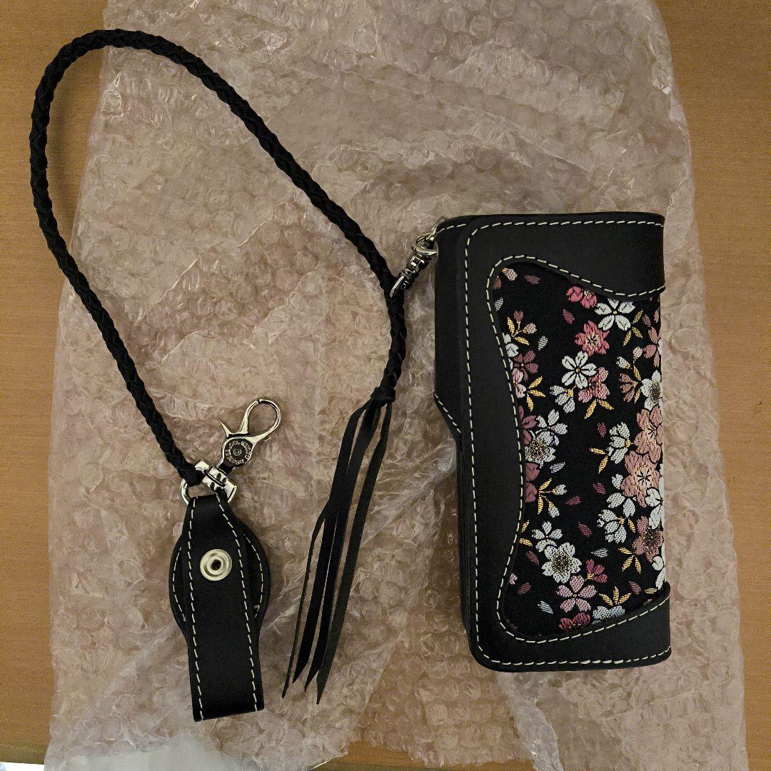 極美品　花山　デグナー　レザーウォレット長財布　京桜