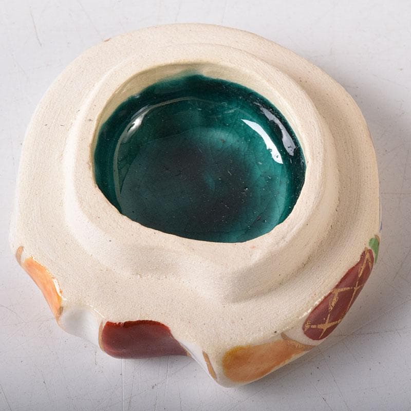 茶道具　京焼　橋本永豊作　色絵　お福　香合　共箱　V　7755